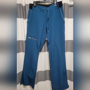 Healing Hands 360 scrub pants. Caribbean blue